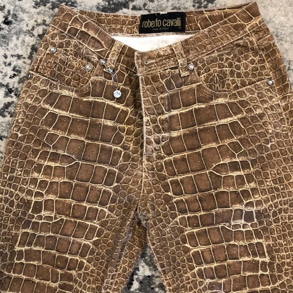 Roberto CAVALI SNAKE PRINT METALLIC JEANS | KIANA - Picture 2 of 7